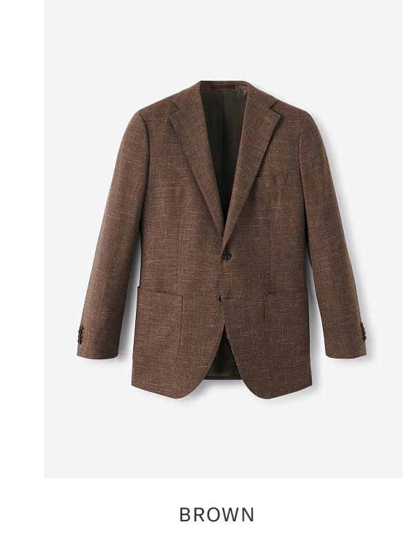 Brown Stretch Wool and Linen Jacket