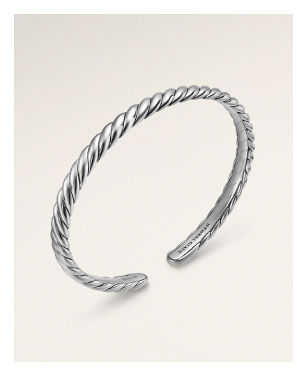 Sculpted Cable Flex Bracelet Sterling Silver, 5mm