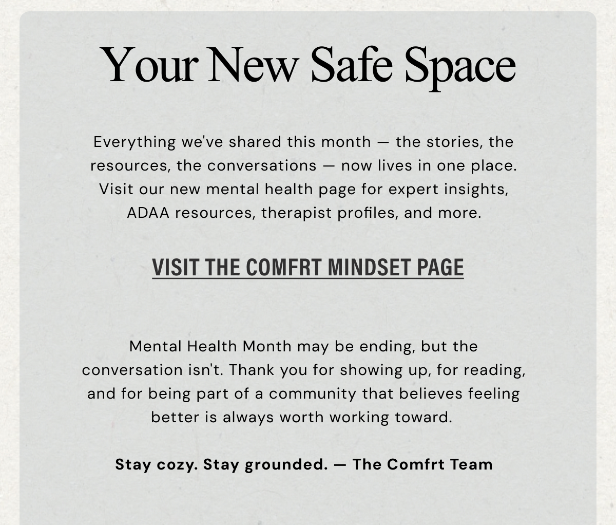 Comfrt Mindset