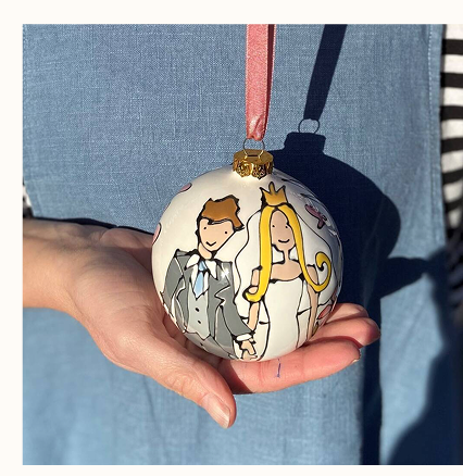 Personalised Hanging Bauble Wedding Gift Decoration