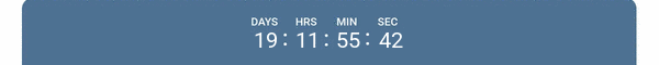 DAYS | HRS | MIN | SEC