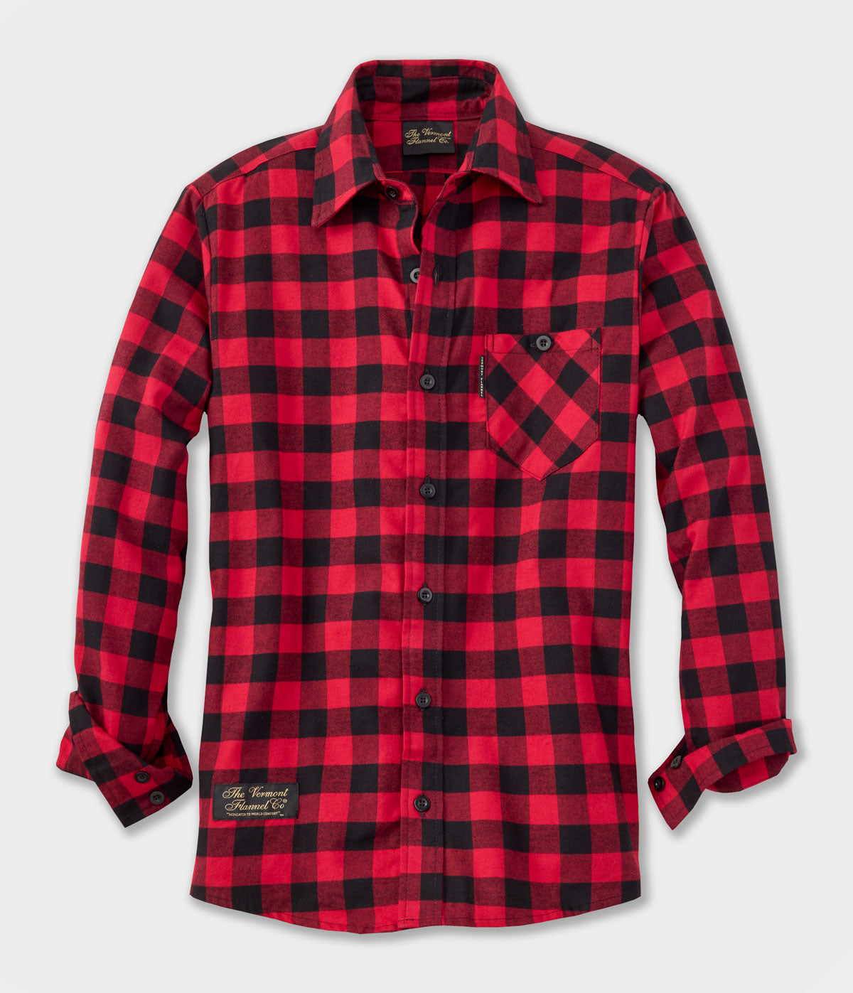Image of Lightweight Fitted Flannel Shirt - Red Buffalo