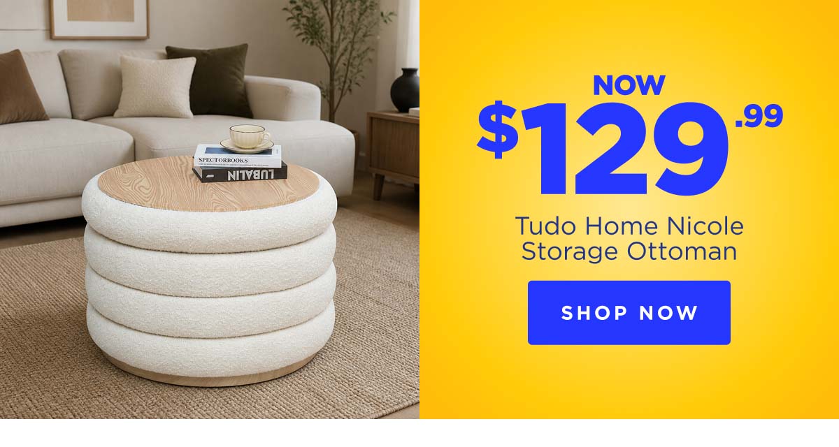 Tudo Home Nicole Storage Ottoman