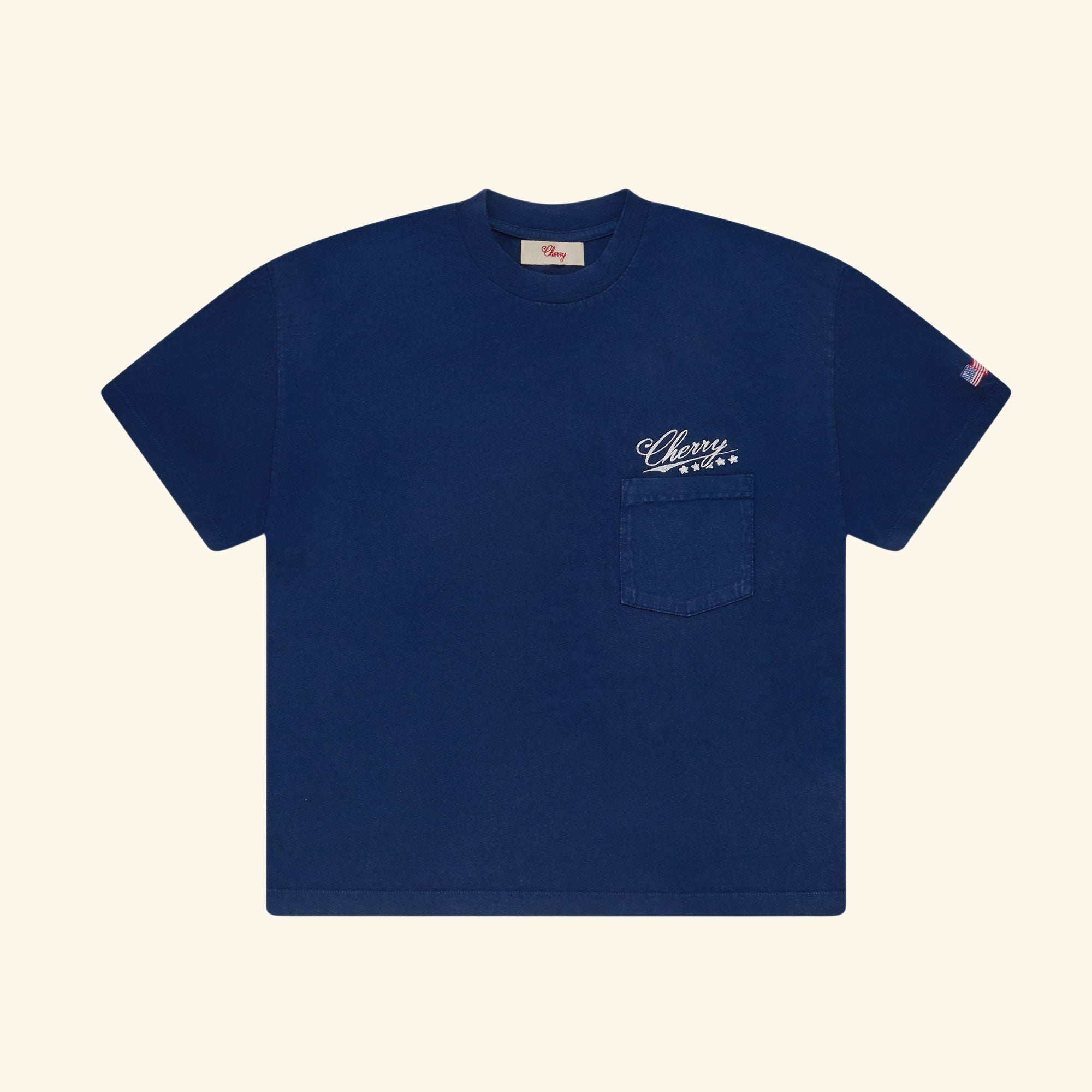 Image of Five Star Boxy Pocket T-Shirt (Navy)