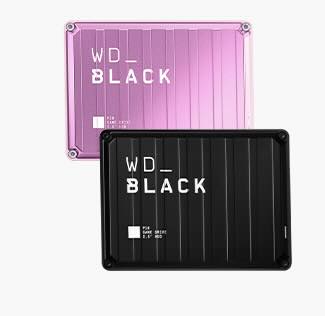 WD_BLACK P10 Game Drive in pink and black.