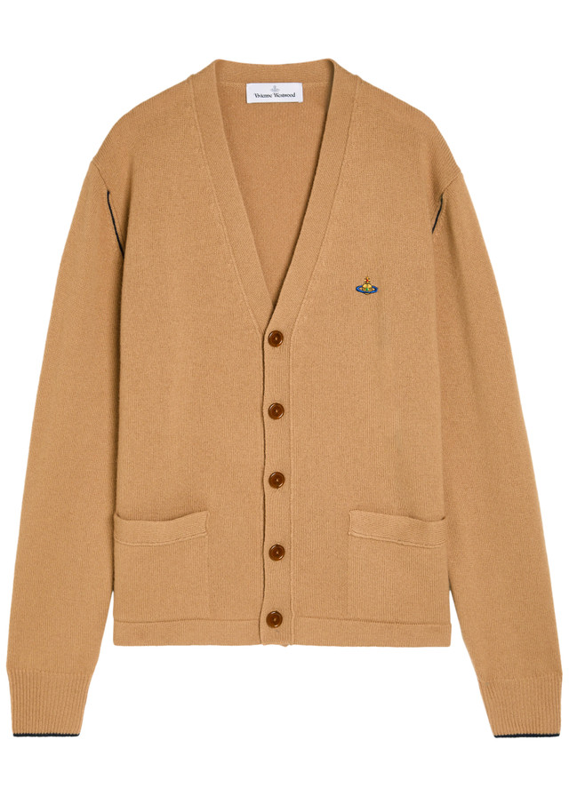 VIVIENNE WESTWOOD Alex logo wool and cashmere-blend cardigan