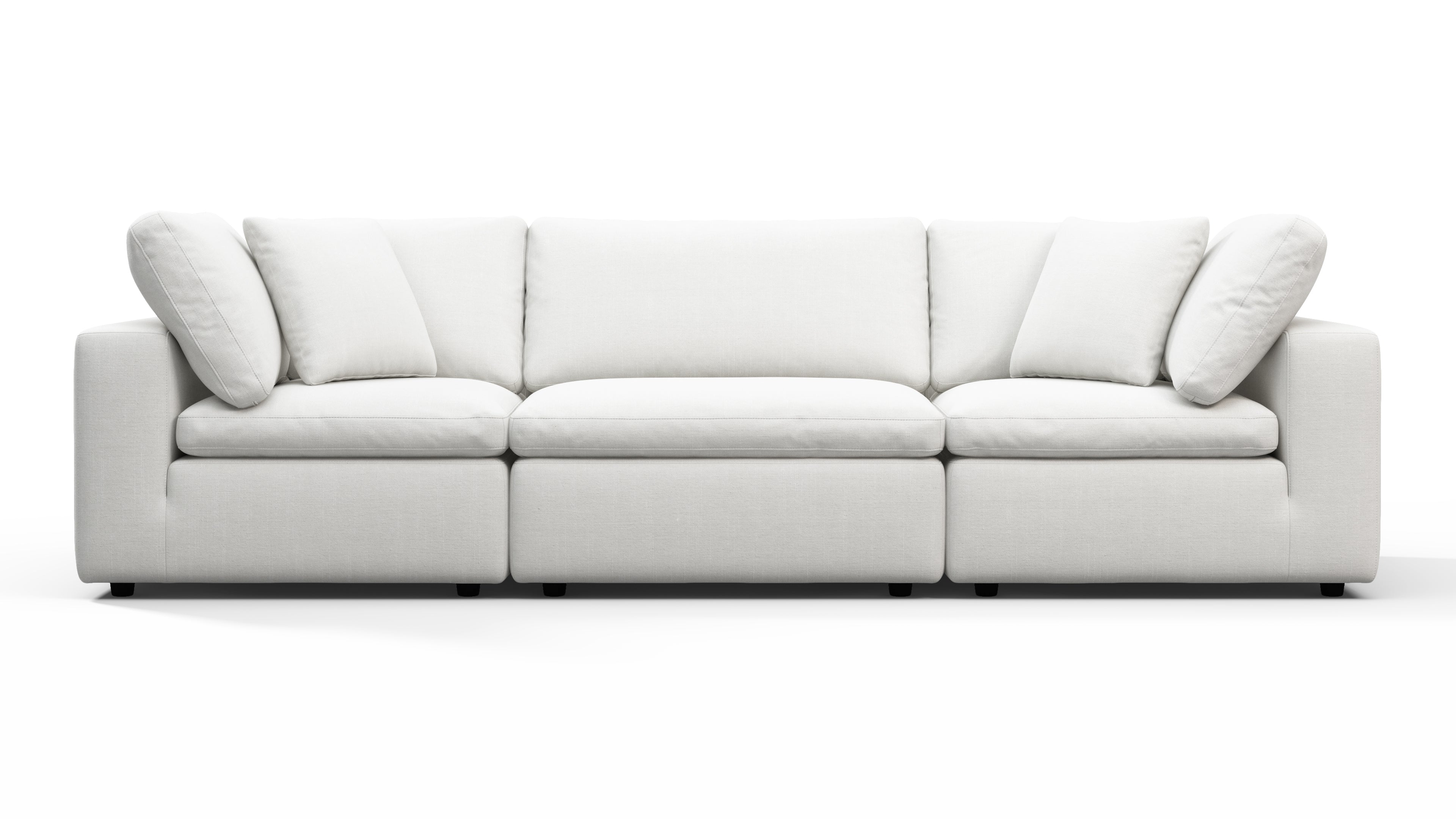 Image of Sky - Sky Sectional Sofa, Three Seater, White Linen