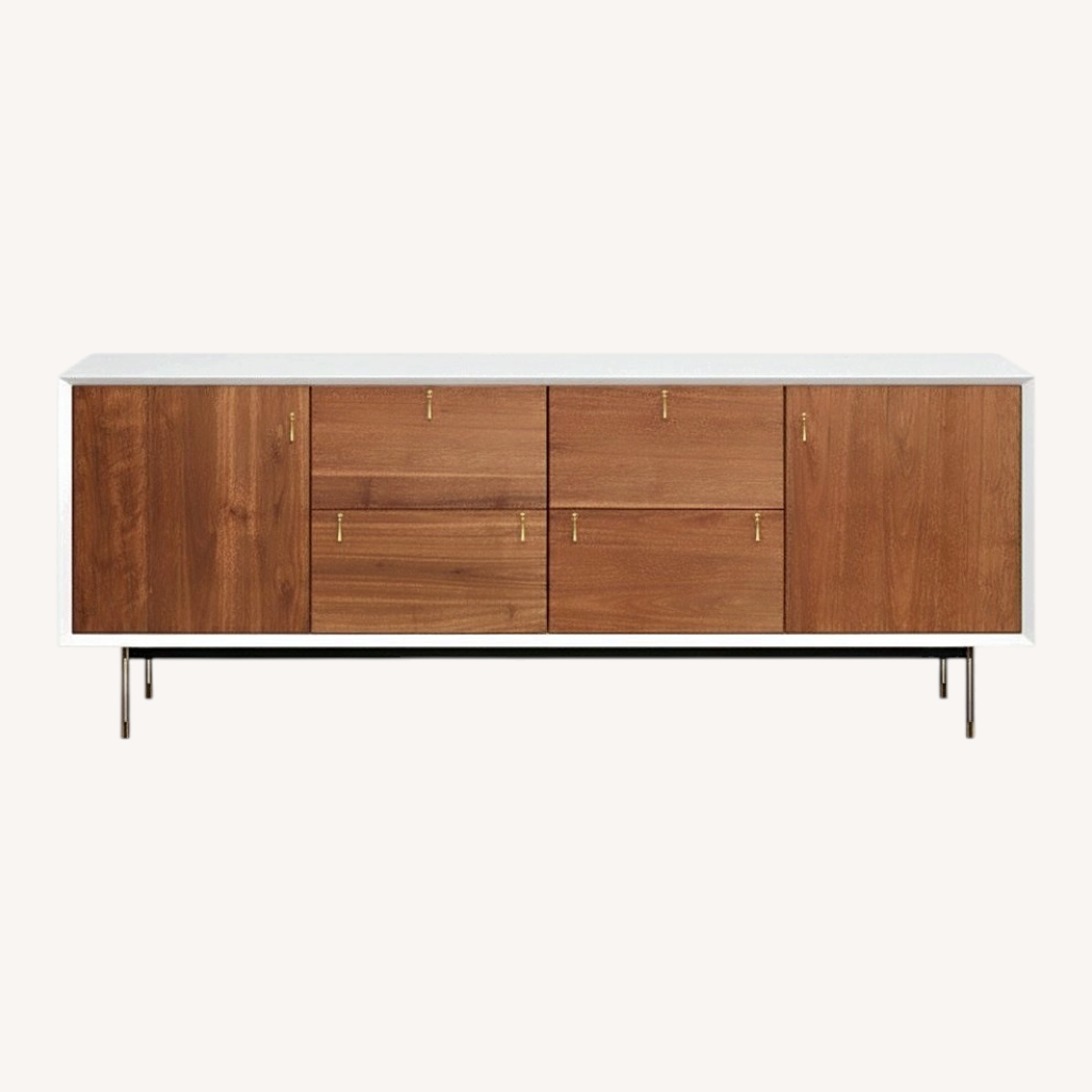Image of Organic Modernism Dark Brown Wood Sideboard