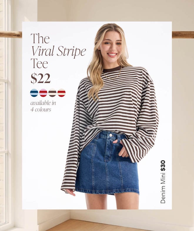 Boxy Stripe Tee $22