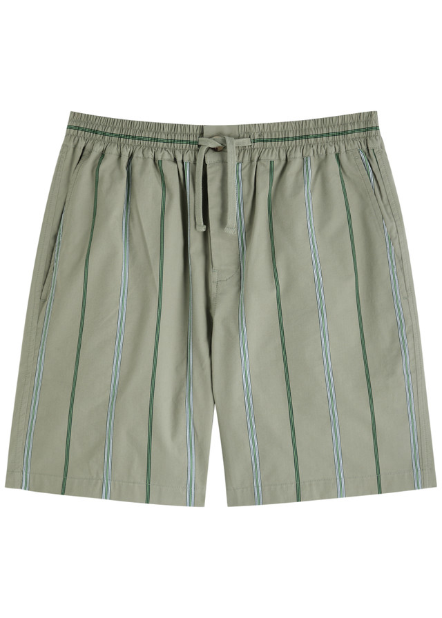 DRÔLE DE MONSIEUR Striped cotton-blend shorts