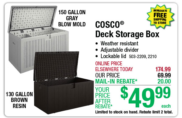 COSCO® Deck Storage Box - ONLY $49.99 After Rebate*!