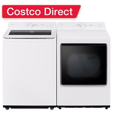 LG 5.0 cu. ft. Top Load Washer and 7.3 cu. ft. Rear Control Gas Dryer with Easy Unload Bundle