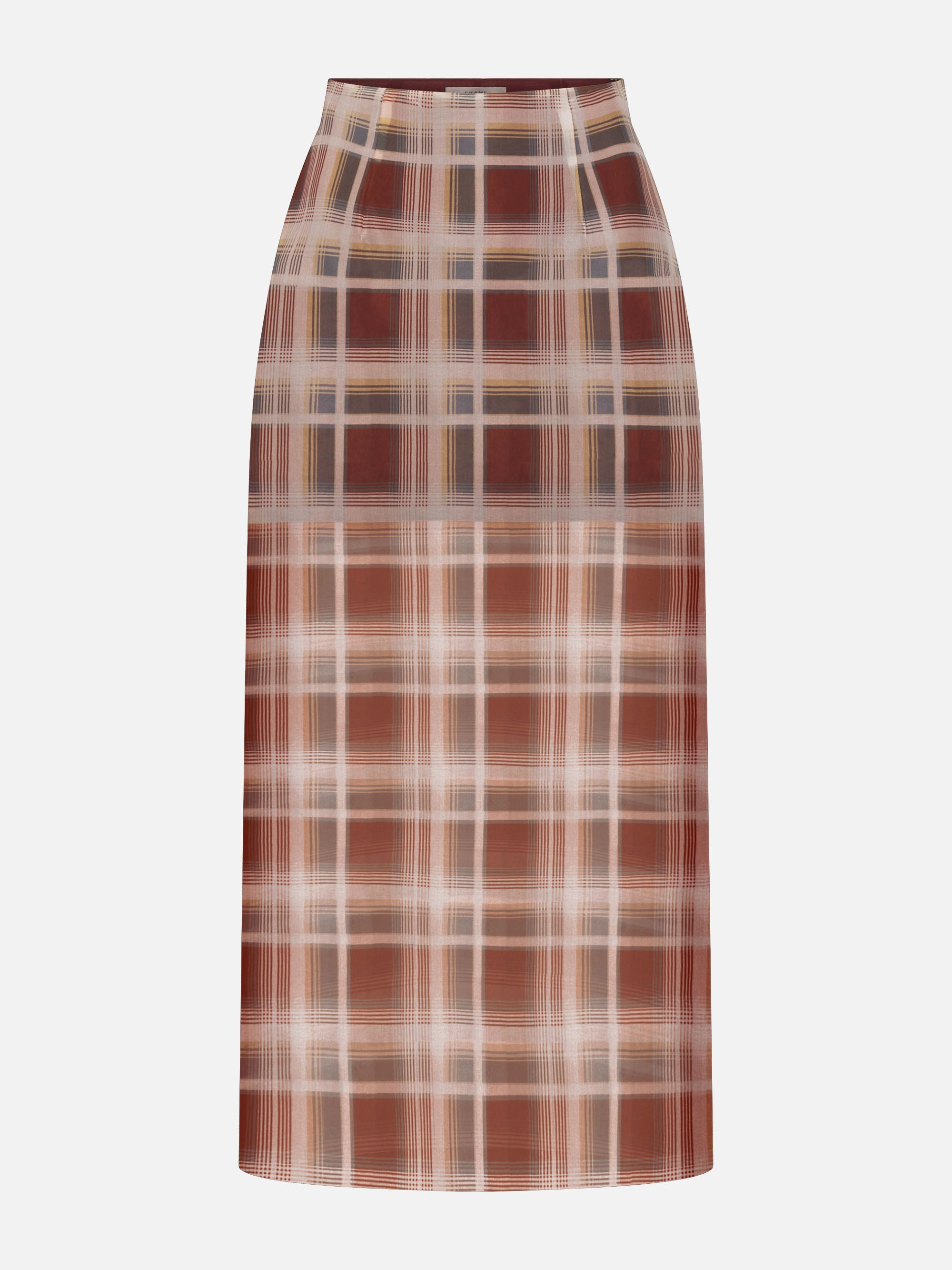 THE PLAID ORGANZA SKIRT IN SILVER PEONY PLAID