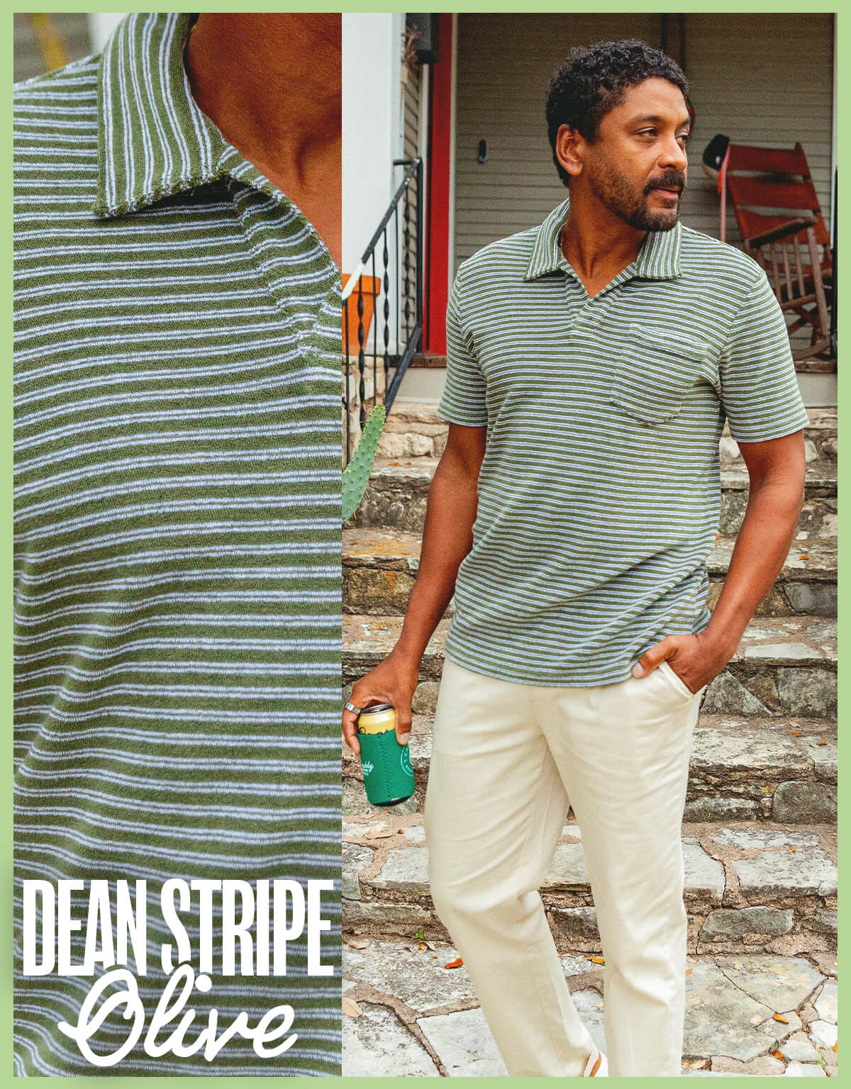 BODY-BLOCK6A | DEAN STRIPE OLIVE