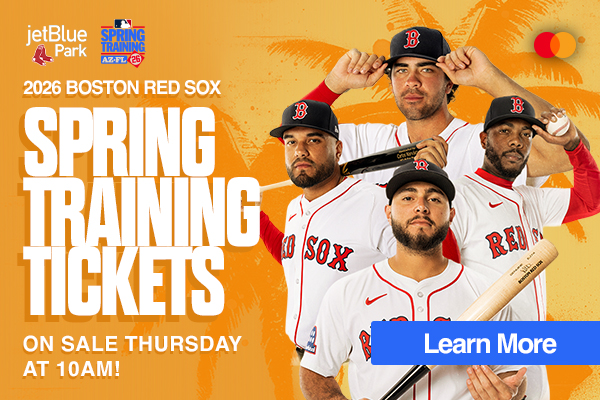 2026 Boston Red Sox Spring Training tickets on sale Thursday at 10 AM! Learn More.
