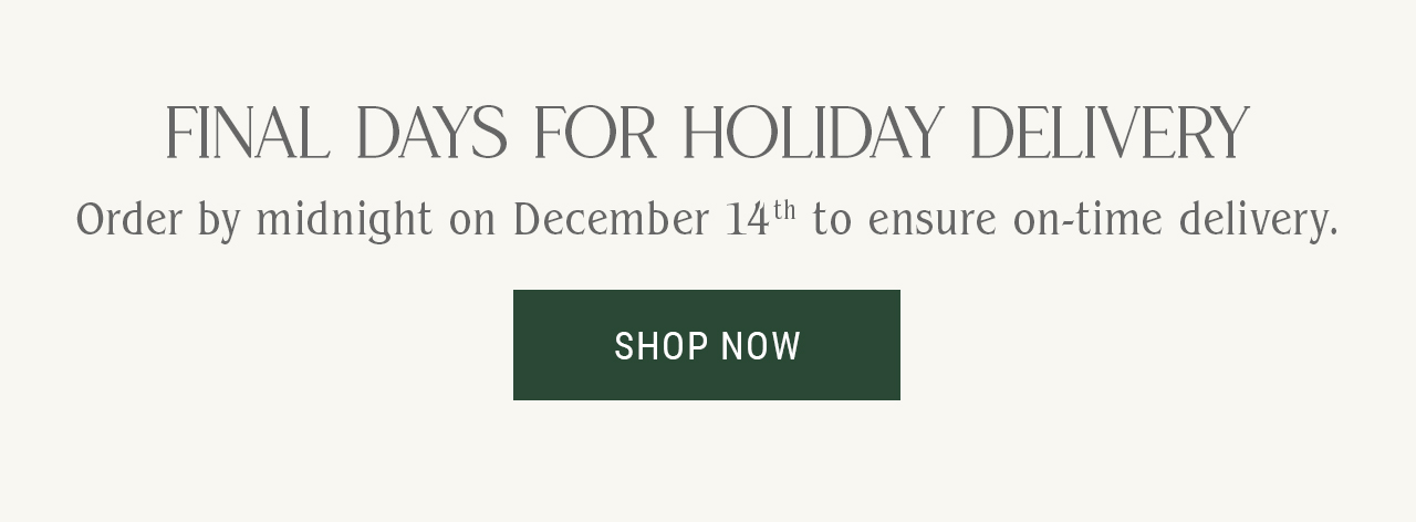 Final Days For Holiday Delivery