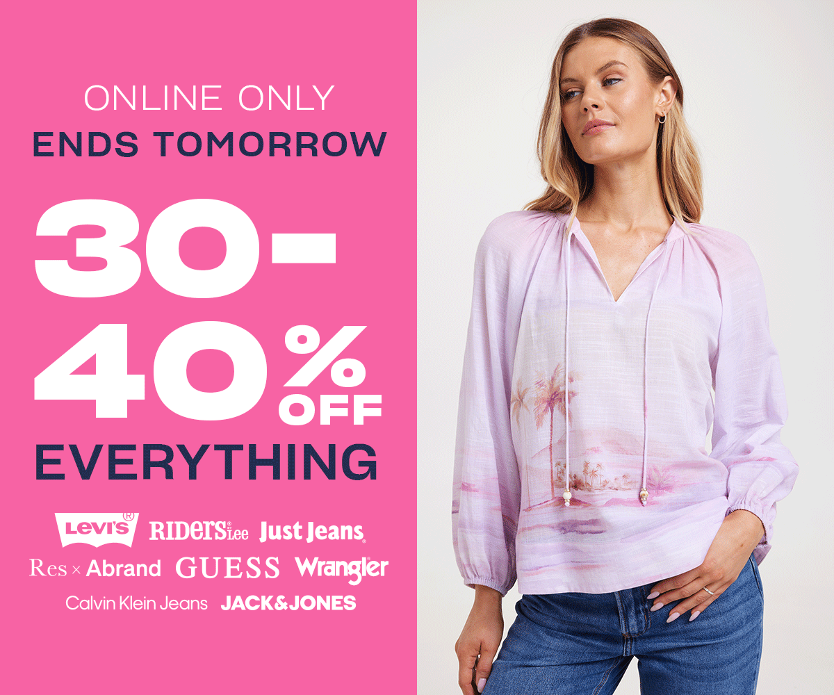 Online only, ends Sunday. 30-40% off