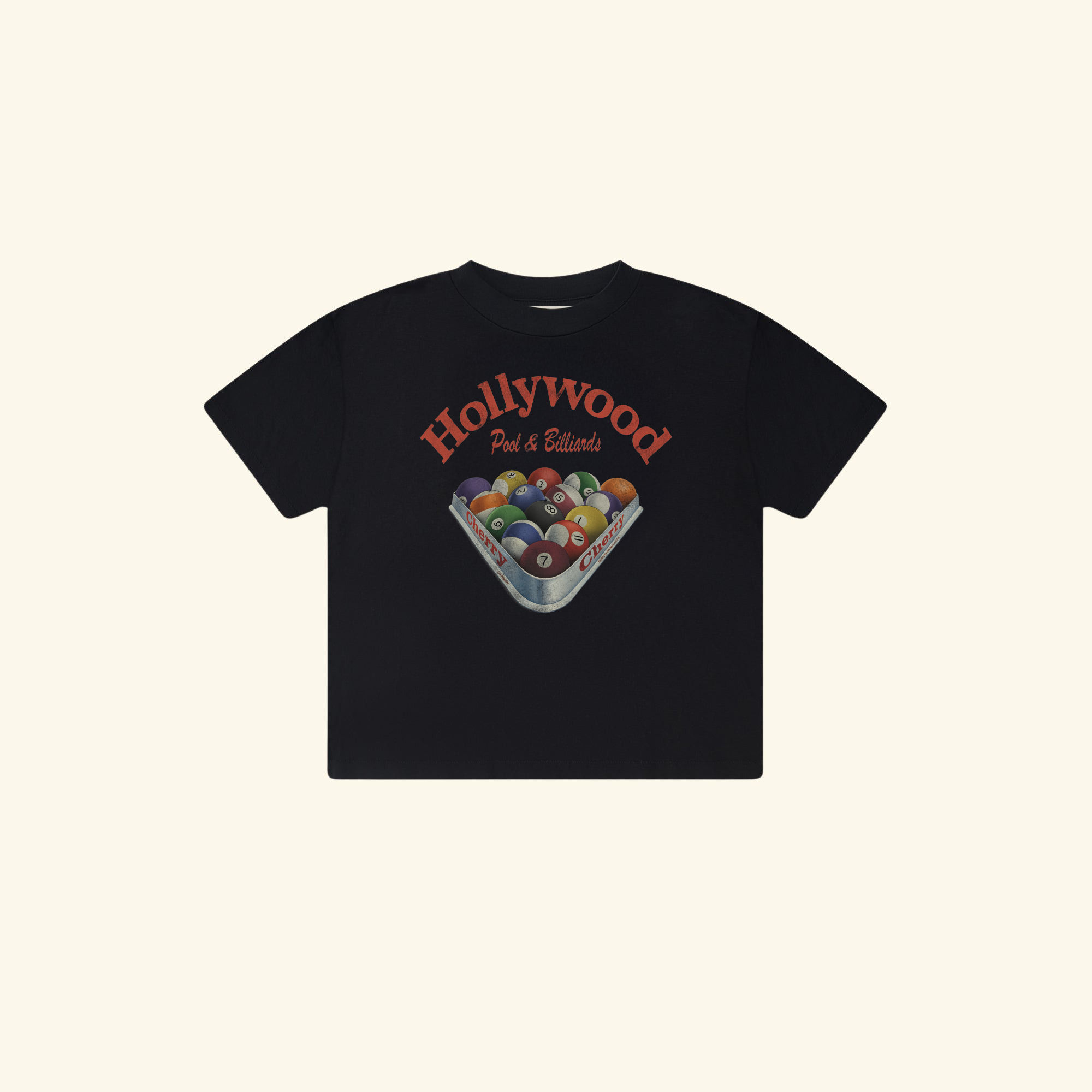 Image of Women's Billiards Boxy Baby Tee (Vintage Black)