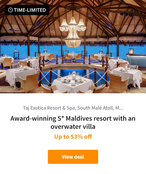 Award-winning 5* Maldives resort with an overwater villa