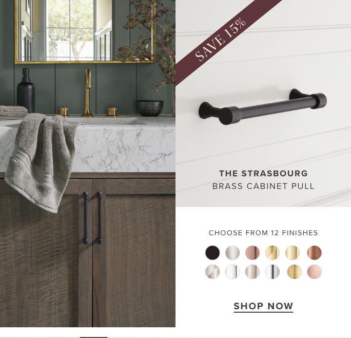 The Strasbourg Brass Cabinet Pull - Choose from 12 finishes