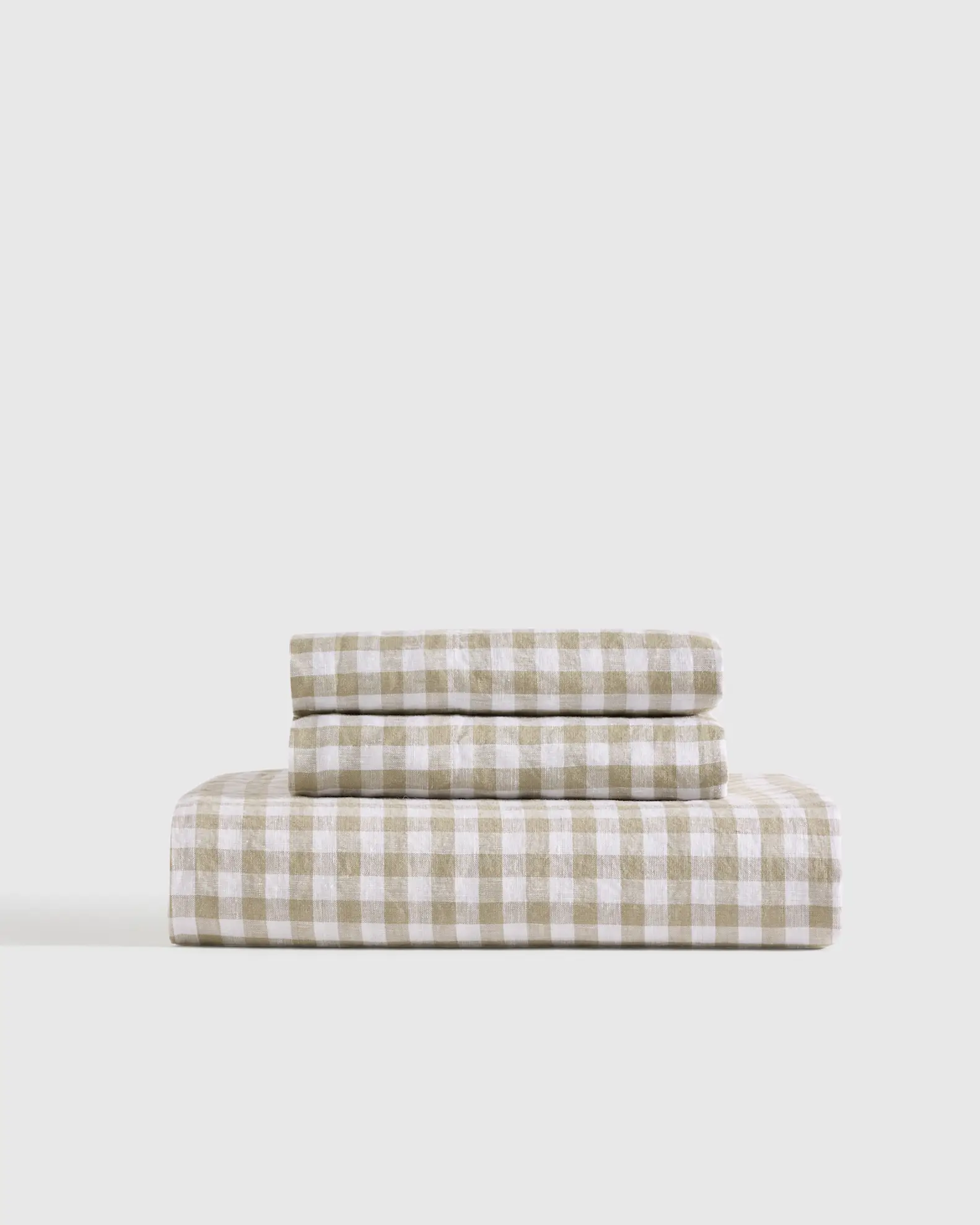 European Linen Gingham Fitted Sheet Set