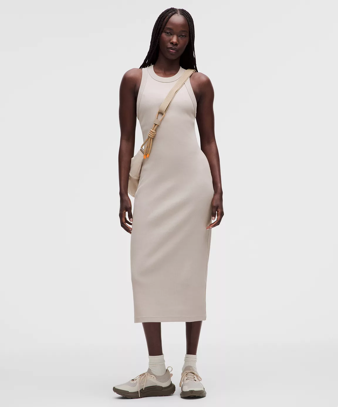 Ribbed Heavyweight Cotton Midi Dress