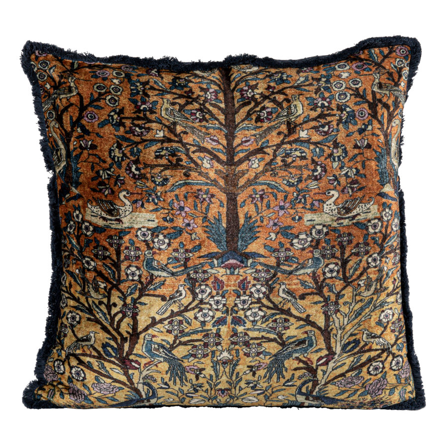 Global Tapestry Pillow With Fringe