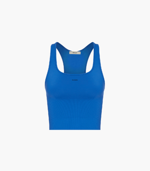 Plant-Stretch Compressive Ribbed Tank Top—Cobalt Blue