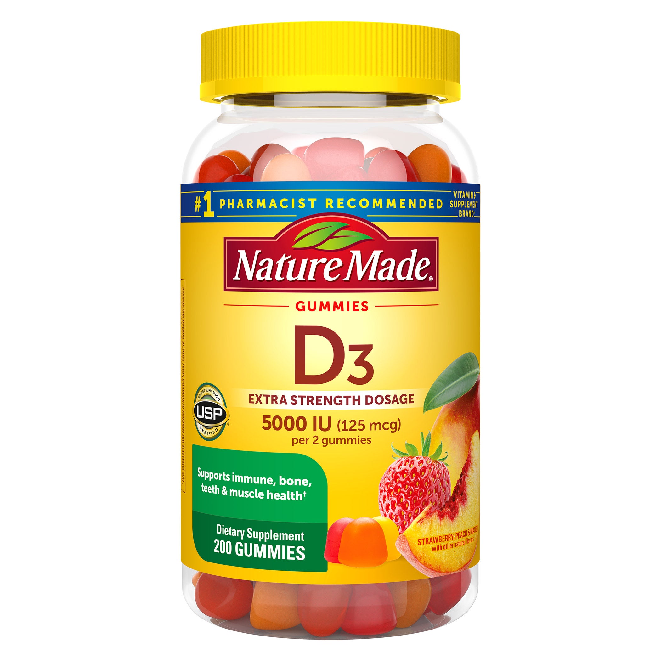 Nature Made Extra Strength Vitamin D3 125 mcg, 200 Gummies
