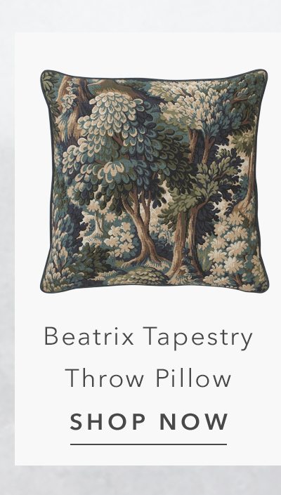 Beatrix Tapestry Forest Throw Pillow