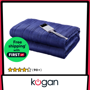 Kogan Washable Electric Heated Throw Blanket (Navy, 200 x 180cm) Product Image
