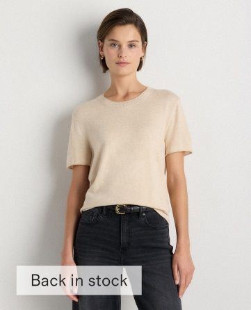 Lightweight Cotton Cashmere Relaxed Sweater Tee