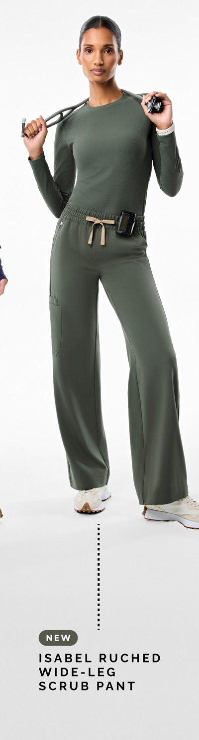 Isabel Ruched Wide-Leg Scrub Pant