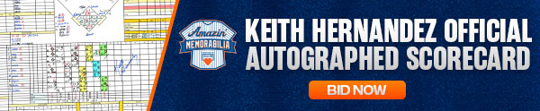 Amazin’ Memorabilia Keith Hernandez Official Autographed Scorecard Bid Now