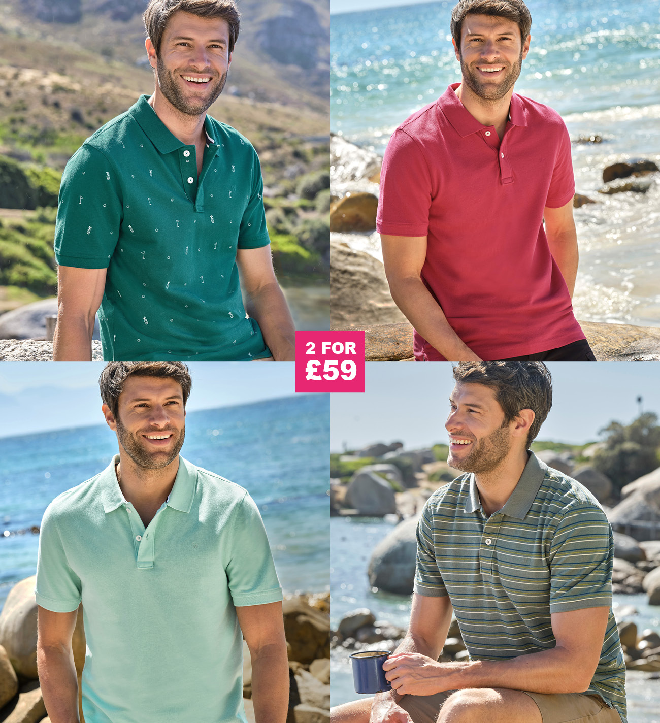 Mix and Match - 2 for £59 Cotton Polo Shirts