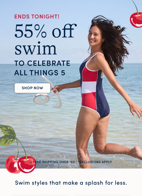 Today only! 55% off swim