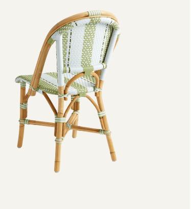 Riviera Rattan Bistro Stripe Dining Chair