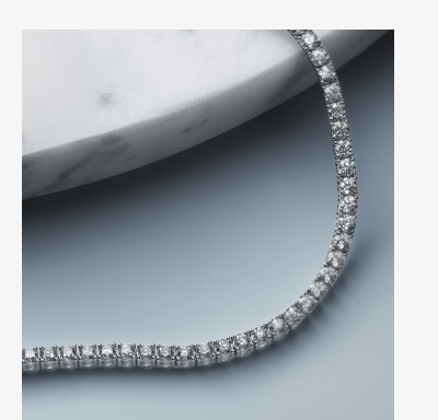 White gold diamond tennis necklace.
