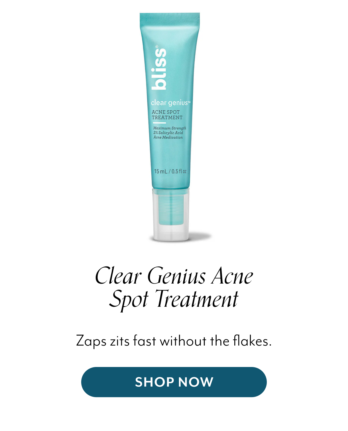 Clear Genius Acne Spot Treatment Zaps zits fast without the flakes.