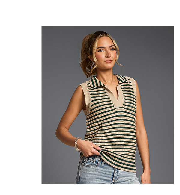 Striped Sweater Tank Top