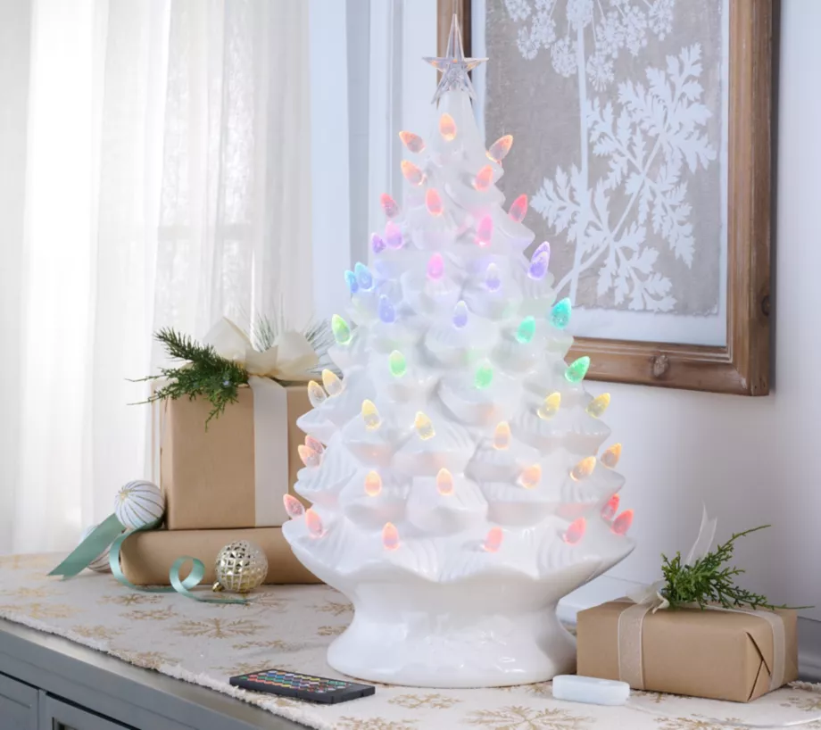Mr. Christmas 24" Ulimate Ceramic Nostalgic Tree w/ RGB Lighting