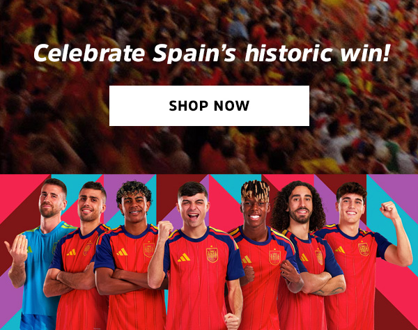 Celebrate Spain's historic 2026 World Cup win! Shop now