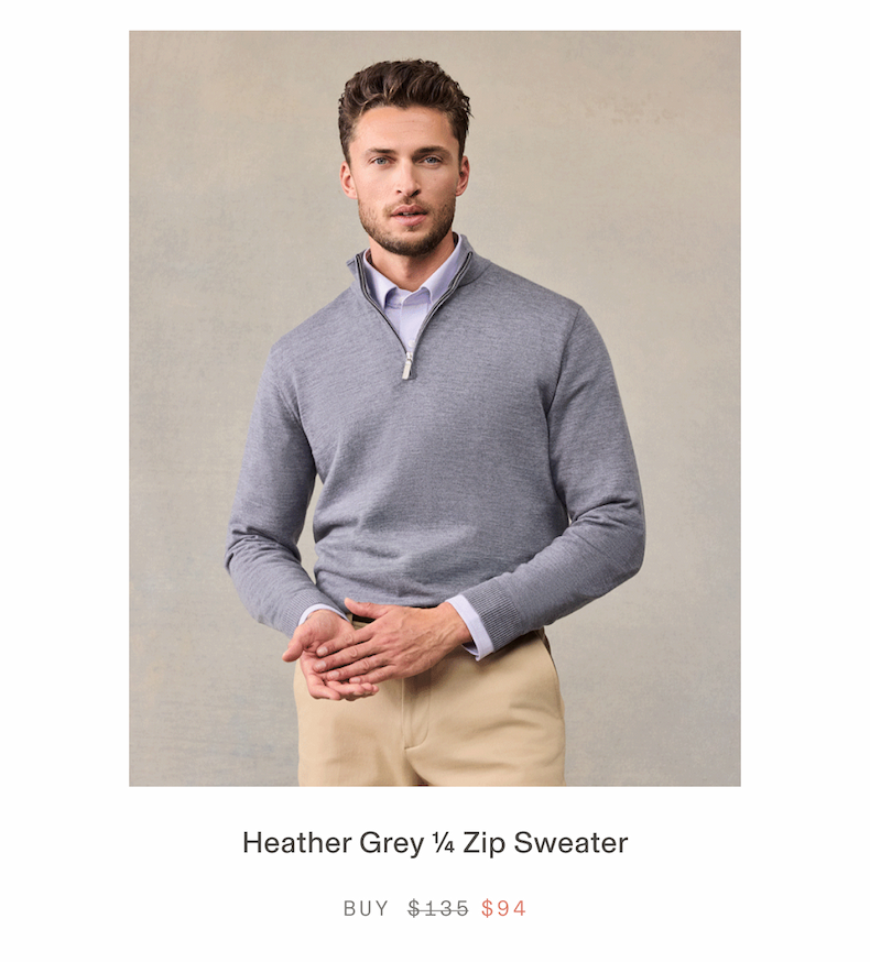 Heather Grey 1/4 Zip Sweater