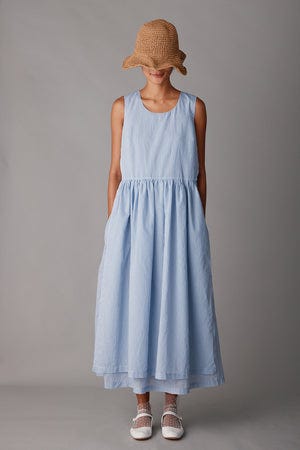 SYLVIA DRESS | BLUE PINSTRIPE