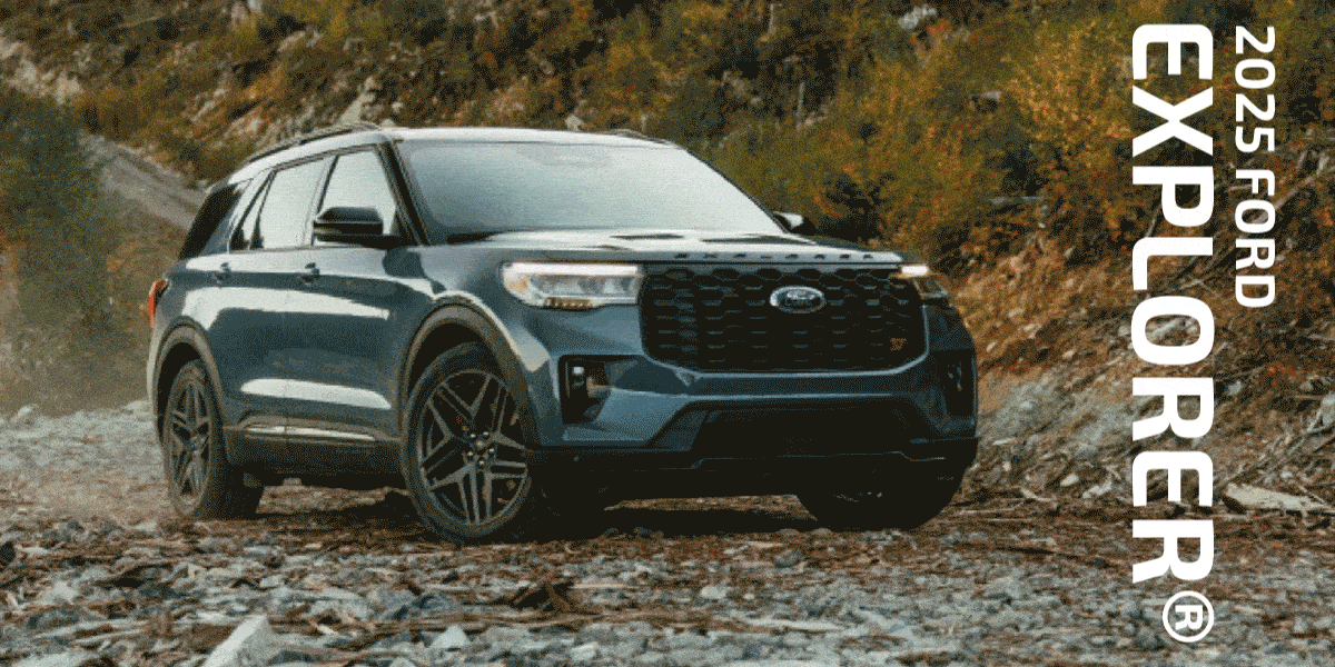 A Ford Explorer® SUV parked in a mountainous area