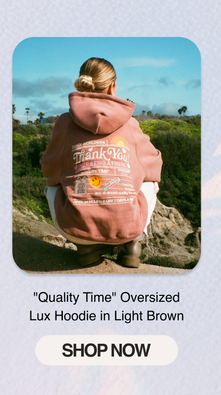 "Quality Time" Oversized Lux Hoodie in Light Brown