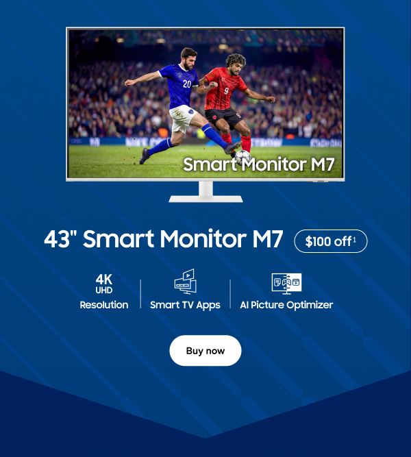 43" Smart Monitor M7 - $100 off&sup1; - 4K UHD Resolution | Smart TV Apps | AI Picture Optimizer - Buy now