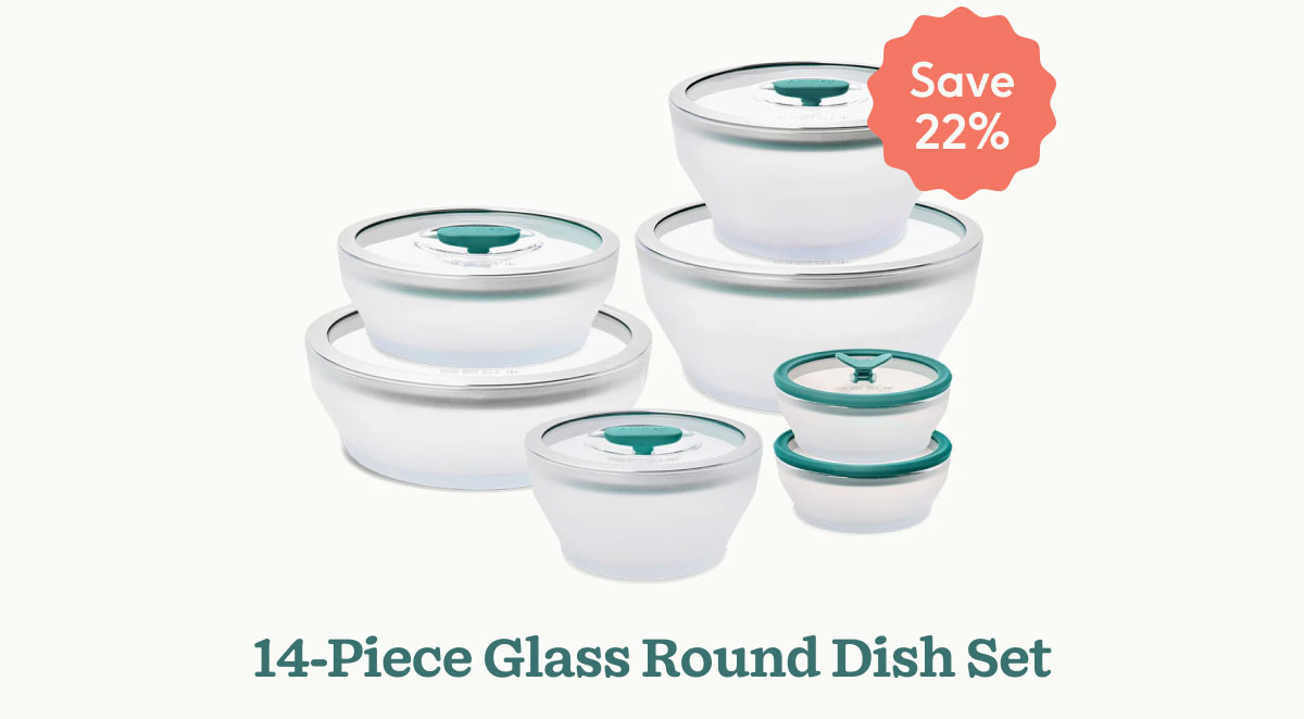 14-Piece Glass Round Dish Set