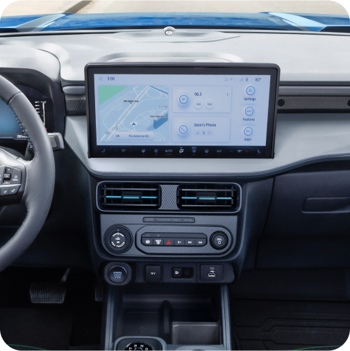 A close‑up view of the Ford Maverick&reg; truck&rsquo;s touchscreen