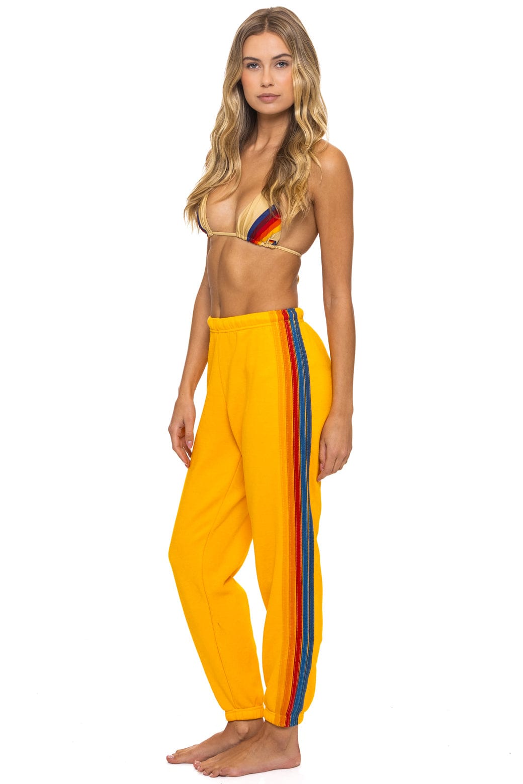 Image of 5 STRIPE SWEATPANTS - GOLD